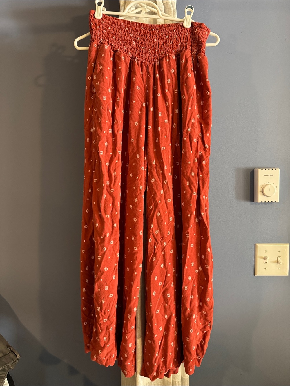 torrid Rust Printed Smocked-Waist Palazzo Pants